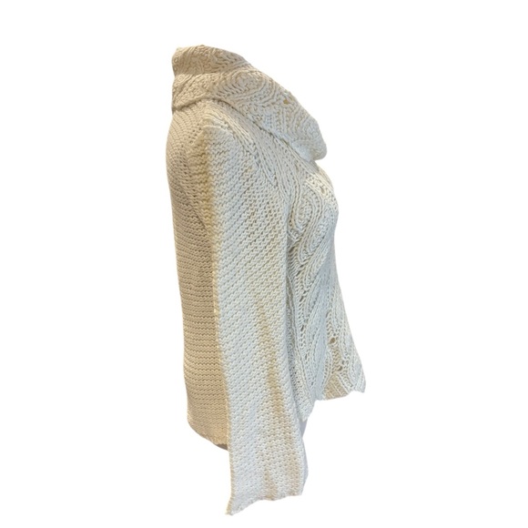 Joseph A White Cable Knit Cowl Neck Sweater - Picture 5 of 11